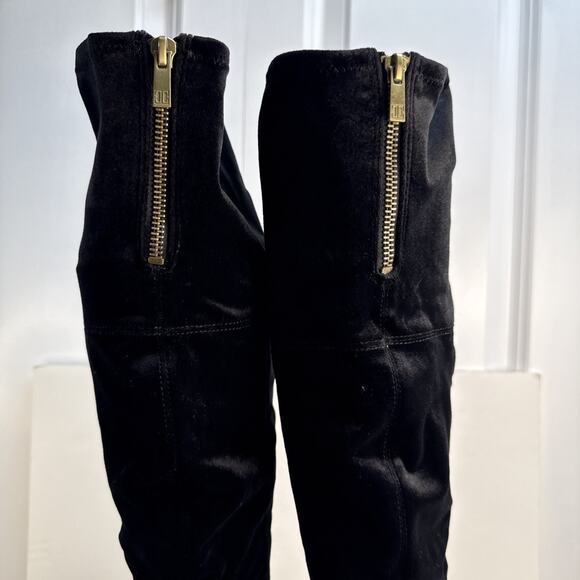 Ivanka Trump Velvet Tamir Tall Black Boots Zip size 6 NWOB - Picture 8 of 12